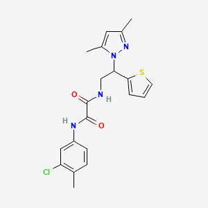 N1-(3-chloro-4-methylphenyl)-N2-(2-(3,5-dimethyl-1H-pyrazol-1-yl)-2-(thiophen-2-yl)ethyl)oxalamide