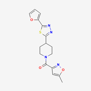 (4-(5-(Furan-2-yl)-1,3,4-thiadiazol-2-yl)piperidin-1-yl)(5-methylisoxazol-3-yl)methanone