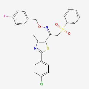 (Z)-[2-(benzenesulfonyl)-1-[2-(4-chlorophenyl)-4-methyl-1,3-thiazol-5-yl]ethylidene][(4-fluorophenyl)methoxy]amine