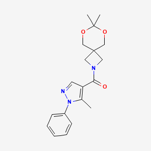 (7,7-dimethyl-6,8-dioxa-2-azaspiro[3.5]nonan-2-yl)(5-methyl-1-phenyl-1H-pyrazol-4-yl)methanone