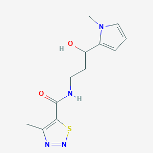 N-(3-hydroxy-3-(1-methyl-1H-pyrrol-2-yl)propyl)-4-methyl-1,2,3-thiadiazole-5-carboxamide