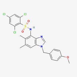2,4,6-trichloro-N-[1-(4-methoxybenzyl)-5,6-dimethyl-1H-1,3-benzimidazol-4-yl]benzenesulfonamide
