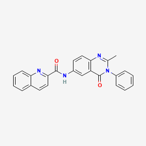 molecular formula C25H18N4O2 B2383165 N-(2-methyl-4-oxo-3-phenyl-3,4-dihydroquinazolin-6-yl)quinoline-2-carboxamide CAS No. 1105236-01-8