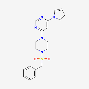 4-(4-(benzylsulfonyl)piperazin-1-yl)-6-(1H-pyrrol-1-yl)pyrimidine