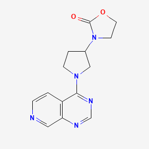 molecular formula C14H15N5O2 B2383173 3-(1-{pyrido[3,4-d]pyrimidin-4-yl}pyrrolidin-3-yl)-1,3-oxazolidin-2-one CAS No. 2380079-40-1