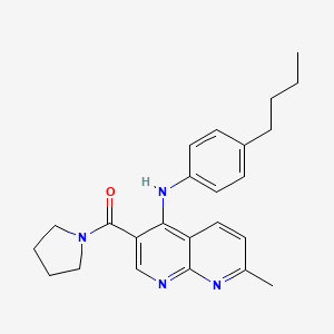 (4-((4-Butylphenyl)amino)-7-methyl-1,8-naphthyridin-3-yl)(pyrrolidin-1-yl)methanone