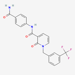 N-(4-carbamoylphenyl)-2-oxo-1-(3-(trifluoromethyl)benzyl)-1,2-dihydropyridine-3-carboxamide
