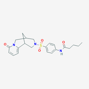 molecular formula C22H27N3O4S B2383178 N-(4-((8-oxo-5,6-dihydro-1H-1,5-methanopyrido[1,2-a][1,5]diazocin-3(2H,4H,8H)-yl)sulfonyl)phenyl)pentanamide CAS No. 681269-93-2