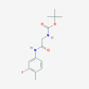 molecular formula C14H19FN2O3 B2383179 N-(tert-butoxycarbonyl)-N1-(3-fluoro-4-methylphenyl)glycinamide CAS No. 1387684-32-3