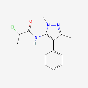 2-Chloro-N-(2,5-dimethyl-4-phenylpyrazol-3-yl)propanamide