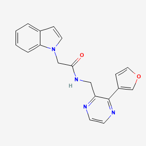 N-((3-(furan-3-yl)pyrazin-2-yl)methyl)-2-(1H-indol-1-yl)acetamide