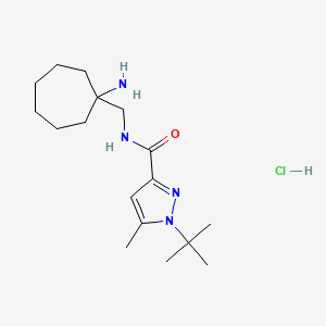 N-[(1-Aminocycloheptyl)methyl]-1-tert-butyl-5-methylpyrazole-3-carboxamide;hydrochloride