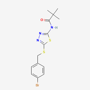 N-(5-((4-bromobenzyl)thio)-1,3,4-thiadiazol-2-yl)pivalamide