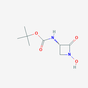 molecular formula C8H14N2O4 B023832 (S)-3-(N-Boc-amino)-1-hydroxy-2-azetidinone CAS No. 71405-01-1