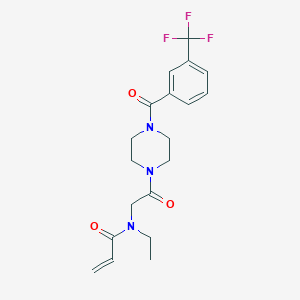 N-Ethyl-N-[2-oxo-2-[4-[3-(trifluoromethyl)benzoyl]piperazin-1-yl]ethyl]prop-2-enamide