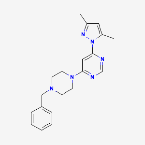 molecular formula C20H24N6 B2383209 4-(4-benzylpiperazin-1-yl)-6-(3,5-dimethyl-1H-pyrazol-1-yl)pyrimidine CAS No. 2415489-94-8