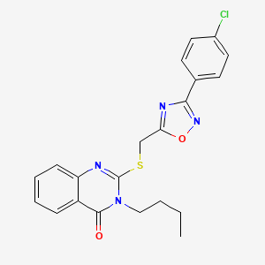 3-butyl-2-(((3-(4-chlorophenyl)-1,2,4-oxadiazol-5-yl)methyl)thio)quinazolin-4(3H)-one