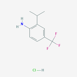 molecular formula C10H13ClF3N B2383213 2-Propan-2-yl-4-(trifluoromethyl)aniline;hydrochloride CAS No. 2260933-40-0