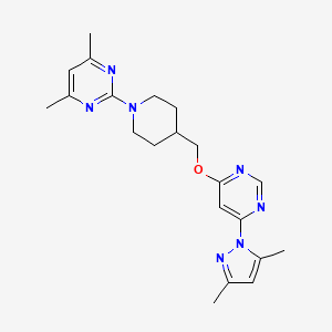 2-[4-[[6-(3,5-Dimethylpyrazol-1-yl)pyrimidin-4-yl]oxymethyl]piperidin-1-yl]-4,6-dimethylpyrimidine
