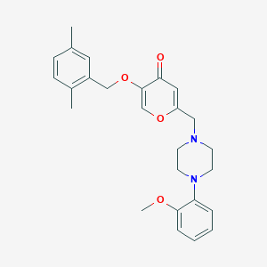 molecular formula C26H30N2O4 B2383221 5-((2,5-dimethylbenzyl)oxy)-2-((4-(2-methoxyphenyl)piperazin-1-yl)methyl)-4H-pyran-4-one CAS No. 898442-04-1