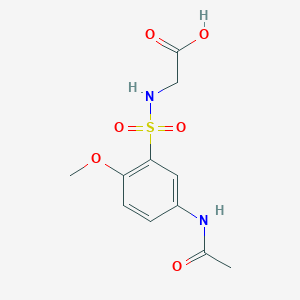 molecular formula C11H14N2O6S B2383223 2-(5-Acetamido-2-methoxybenzenesulfonamido)acetic acid CAS No. 794584-41-1