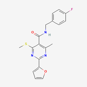 N-[(4-fluorophenyl)methyl]-2-(furan-2-yl)-4-methyl-6-(methylsulfanyl)pyrimidine-5-carboxamide