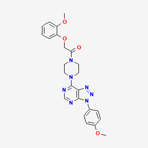molecular formula C24H25N7O4 B2383234 2-(2-methoxyphenoxy)-1-(4-(3-(4-methoxyphenyl)-3H-[1,2,3]triazolo[4,5-d]pyrimidin-7-yl)piperazin-1-yl)ethanone CAS No. 920372-79-8