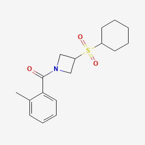 molecular formula C17H23NO3S B2383235 (3-(Cyclohexylsulfonyl)azetidin-1-yl)(o-tolyl)methanone CAS No. 1448069-44-0