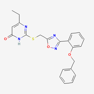 2-[({3-[2-(Benzyloxy)phenyl]-1,2,4-oxadiazol-5-yl}methyl)sulfanyl]-6-ethyl-4-pyrimidinol