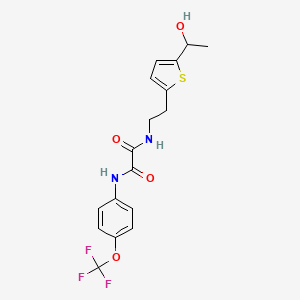 molecular formula C17H17F3N2O4S B2383240 N1-(2-(5-(1-hydroxyethyl)thiophen-2-yl)ethyl)-N2-(4-(trifluoromethoxy)phenyl)oxalamide CAS No. 2034440-25-8