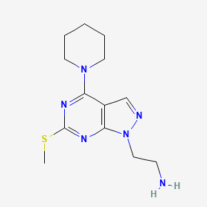 molecular formula C13H20N6S B2383255 {2-[6-(methylthio)-4-piperidin-1-yl-1H-pyrazolo[3,4-d]pyrimidin-1-yl]ethyl}amine CAS No. 1105197-65-6