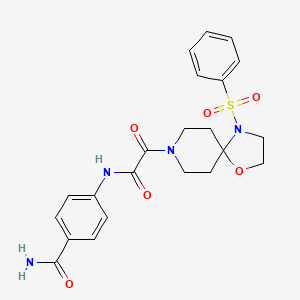 4-(2-Oxo-2-(4-(phenylsulfonyl)-1-oxa-4,8-diazaspiro[4.5]decan-8-yl)acetamido)benzamide