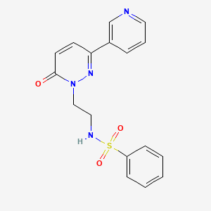 molecular formula C17H16N4O3S B2383263 N-(2-(6-oxo-3-(pyridin-3-yl)pyridazin-1(6H)-yl)ethyl)benzenesulfonamide CAS No. 1021137-37-0