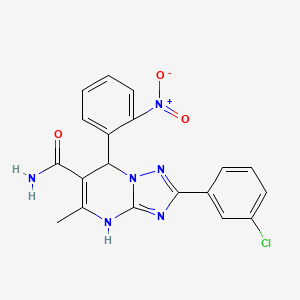 2-(3-Chlorophenyl)-5-methyl-7-(2-nitrophenyl)-4,7-dihydro-[1,2,4]triazolo[1,5-a]pyrimidine-6-carboxamide