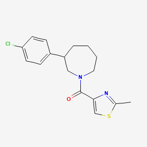 molecular formula C17H19ClN2OS B2383276 (3-(4-Chlorophenyl)azepan-1-yl)(2-methylthiazol-4-yl)methanone CAS No. 1795456-77-7