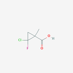 molecular formula C5H6ClFO2 B2383278 2-Chloro-2-fluoro-1-methylcyclopropane-1-carboxylic acid CAS No. 128230-79-5