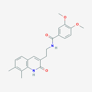 molecular formula C22H24N2O4 B2383284 N-[2-(7,8-dimethyl-2-oxo-1H-quinolin-3-yl)ethyl]-3,4-dimethoxybenzamide CAS No. 851408-04-3