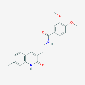 N-[2-(7,8-dimethyl-2-oxo-1H-quinolin-3-yl)ethyl]-3,4-dimethoxybenzamide