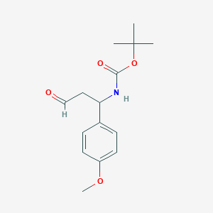 molecular formula C15H21NO4 B2383285 tert-Butyl [1-(4-methoxyphenyl)-3-oxopropyl]carbamate CAS No. 277745-51-4