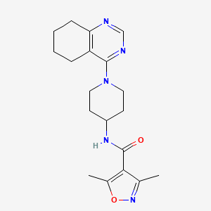molecular formula C19H25N5O2 B2383290 3,5-dimethyl-N-(1-(5,6,7,8-tetrahydroquinazolin-4-yl)piperidin-4-yl)isoxazole-4-carboxamide CAS No. 2034443-22-4