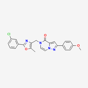 5-((2-(3-chlorophenyl)-5-methyloxazol-4-yl)methyl)-2-(4-methoxyphenyl)pyrazolo[1,5-a]pyrazin-4(5H)-one