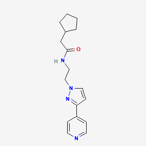 2-cyclopentyl-N-(2-(3-(pyridin-4-yl)-1H-pyrazol-1-yl)ethyl)acetamide