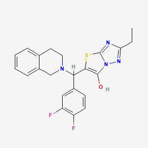molecular formula C22H20F2N4OS B2383298 5-((3,4-difluorophenyl)(3,4-dihydroisoquinolin-2(1H)-yl)methyl)-2-ethylthiazolo[3,2-b][1,2,4]triazol-6-ol CAS No. 886915-92-0