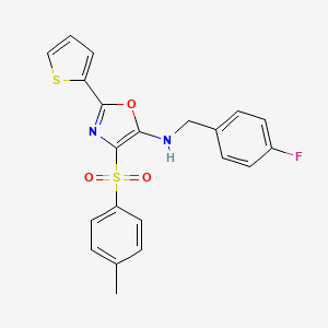 N-[(4-fluorophenyl)methyl]-4-(4-methylphenyl)sulfonyl-2-thiophen-2-yl-1,3-oxazol-5-amine