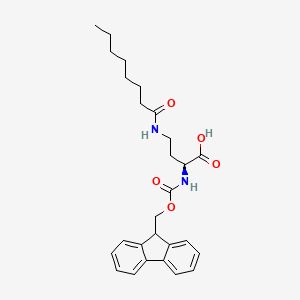 molecular formula C27H34N2O5 B2383300 Fmoc-l-dab(octanoyl)-oh CAS No. 1983858-56-5