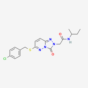 molecular formula C18H20ClN5O2S B2383301 N-(sec-butyl)-2-[6-[(4-chlorobenzyl)thio]-3-oxo[1,2,4]triazolo[4,3-b]pyridazin-2(3H)-yl]acetamide CAS No. 1105236-98-3