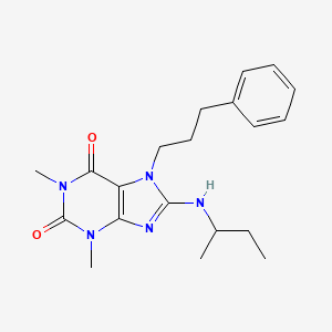molecular formula C20H27N5O2 B2383302 8-(Butan-2-ylamino)-1,3-dimethyl-7-(3-phenylpropyl)purine-2,6-dione CAS No. 376623-96-0