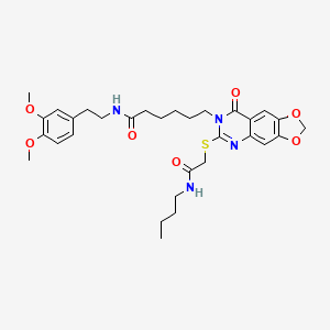 6-(6-((2-(butylamino)-2-oxoethyl)thio)-8-oxo-[1,3]dioxolo[4,5-g]quinazolin-7(8H)-yl)-N-(3,4-dimethoxyphenethyl)hexanamide