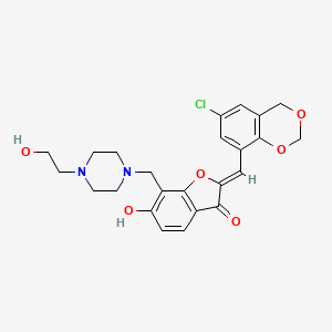 (Z)-2-((6-chloro-4H-benzo[d][1,3]dioxin-8-yl)methylene)-6-hydroxy-7-((4-(2-hydroxyethyl)piperazin-1-yl)methyl)benzofuran-3(2H)-one