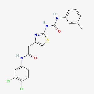 molecular formula C19H16Cl2N4O2S B2383318 N-(3,4-dichlorophenyl)-2-(2-(3-(m-tolyl)ureido)thiazol-4-yl)acetamide CAS No. 921499-99-2
